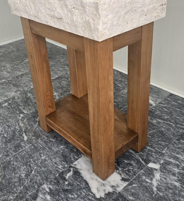 Handmade Travertine Wall-Mount Sink
