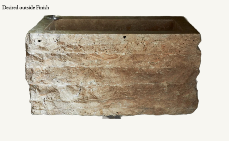 Handcrafted Dark Travertine Sink – Custom Made
