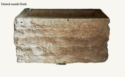 Handcrafted Dark Travertine Sink – Custom Made