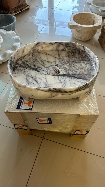 Lilac Marble Oval Sink