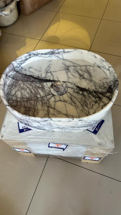 Lilac Marble Oval Sink