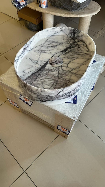 Lilac Marble Oval Sink
