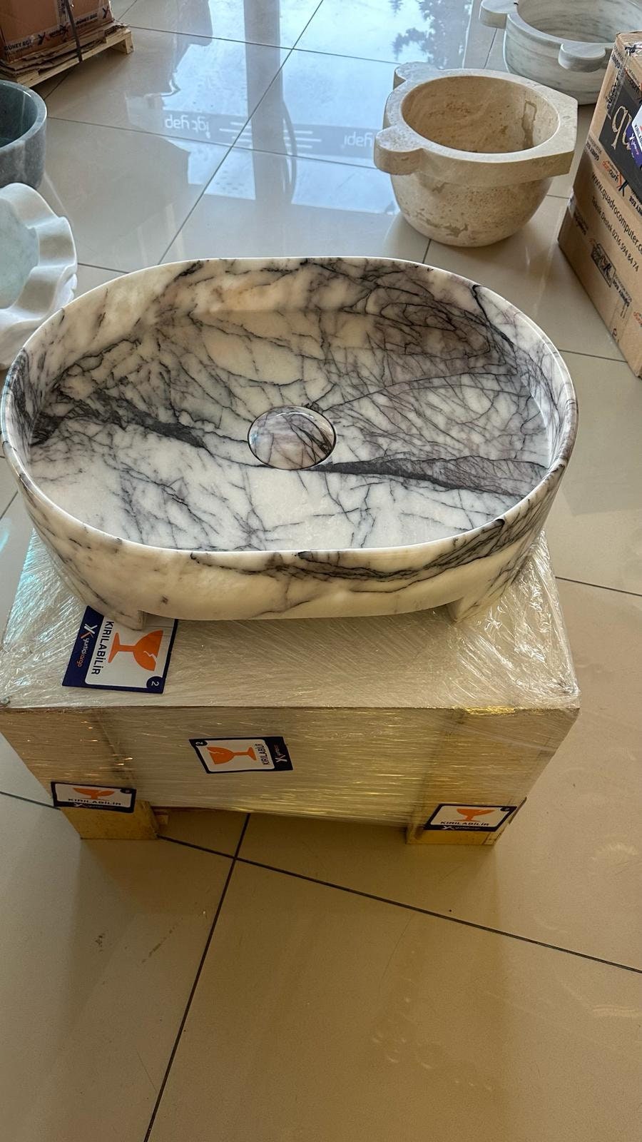 Lilac Marble Oval Sink