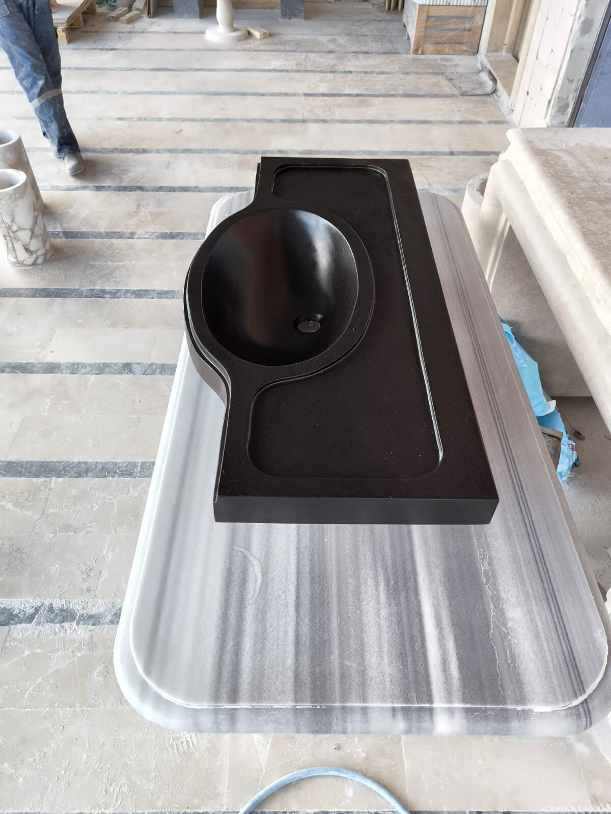 Nero Marquina Marble Sink