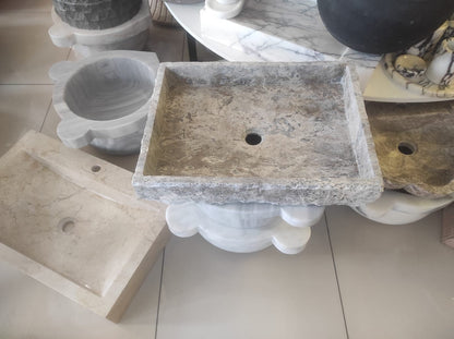 Silver Travertine Thin Edge Sink