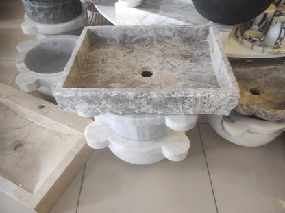 Silver Travertine Thin Edge Sink
