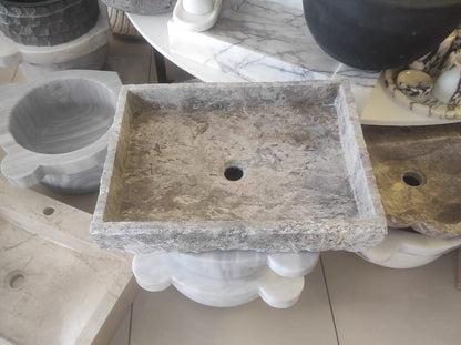 Silver Travertine Thin Edge Sink