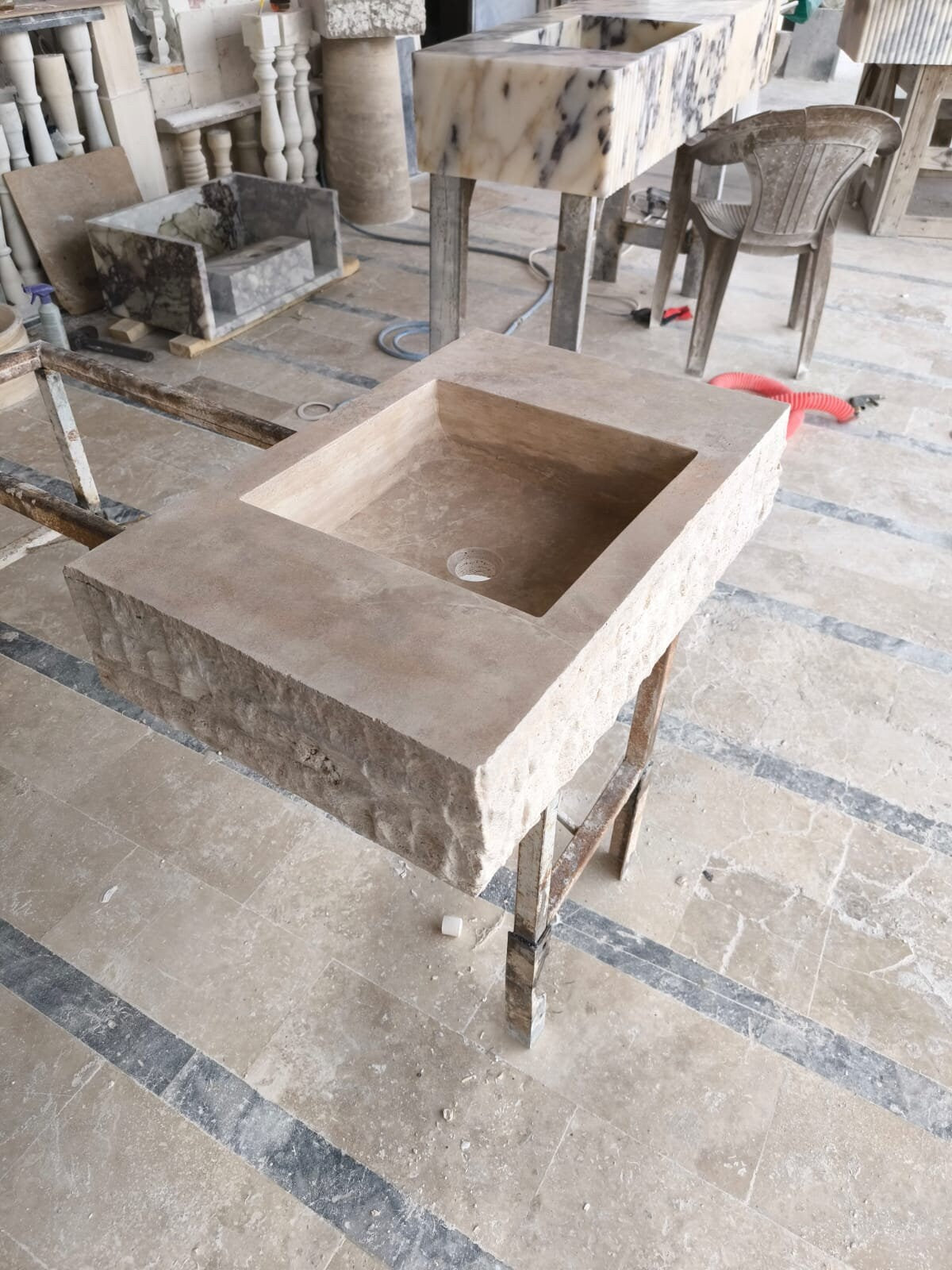 Travertine Rectangular Sink