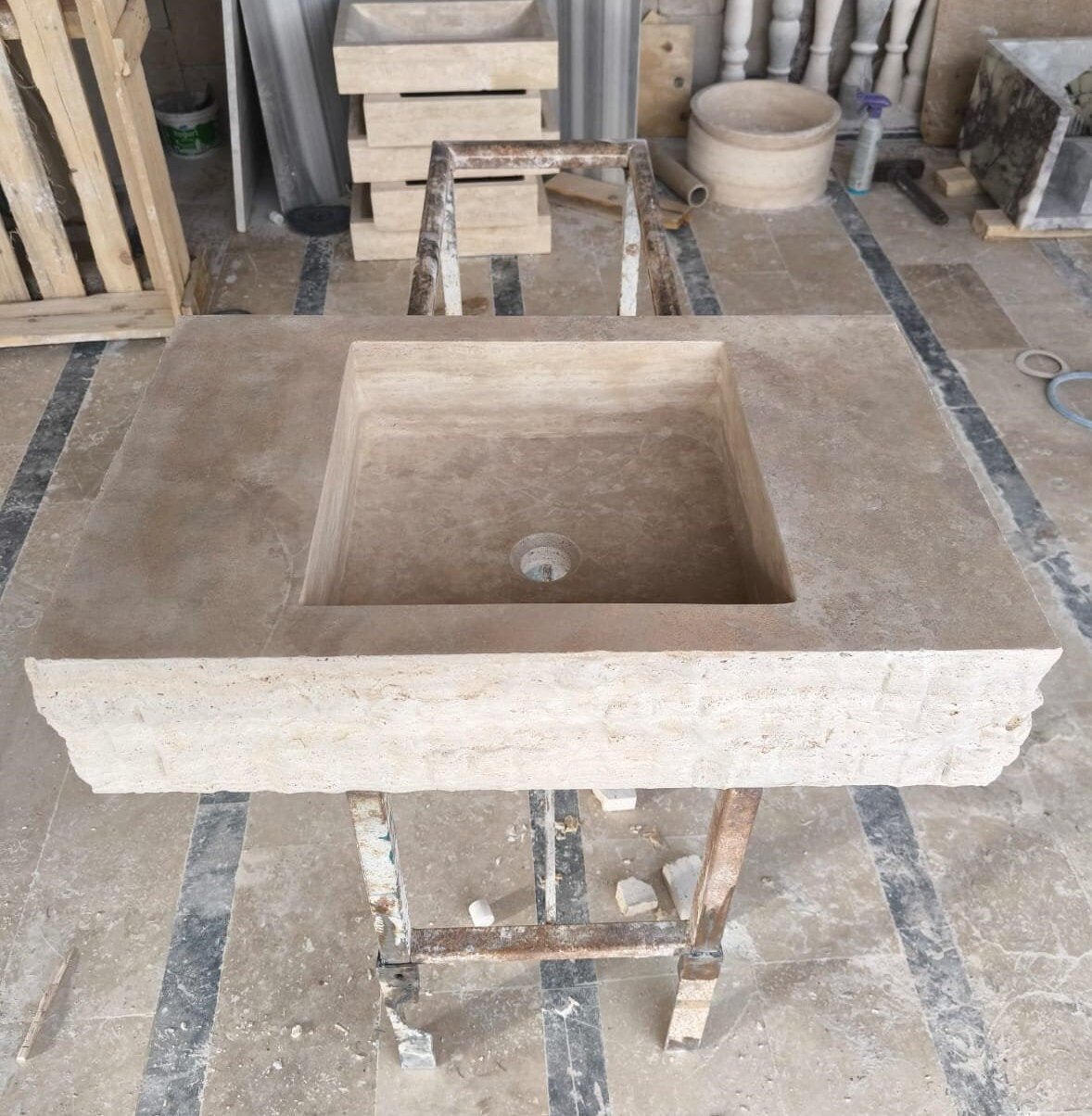 Travertine Rectangular Sink