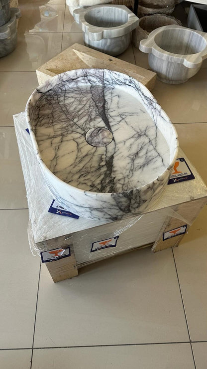 Lilac Marble Oval Sink