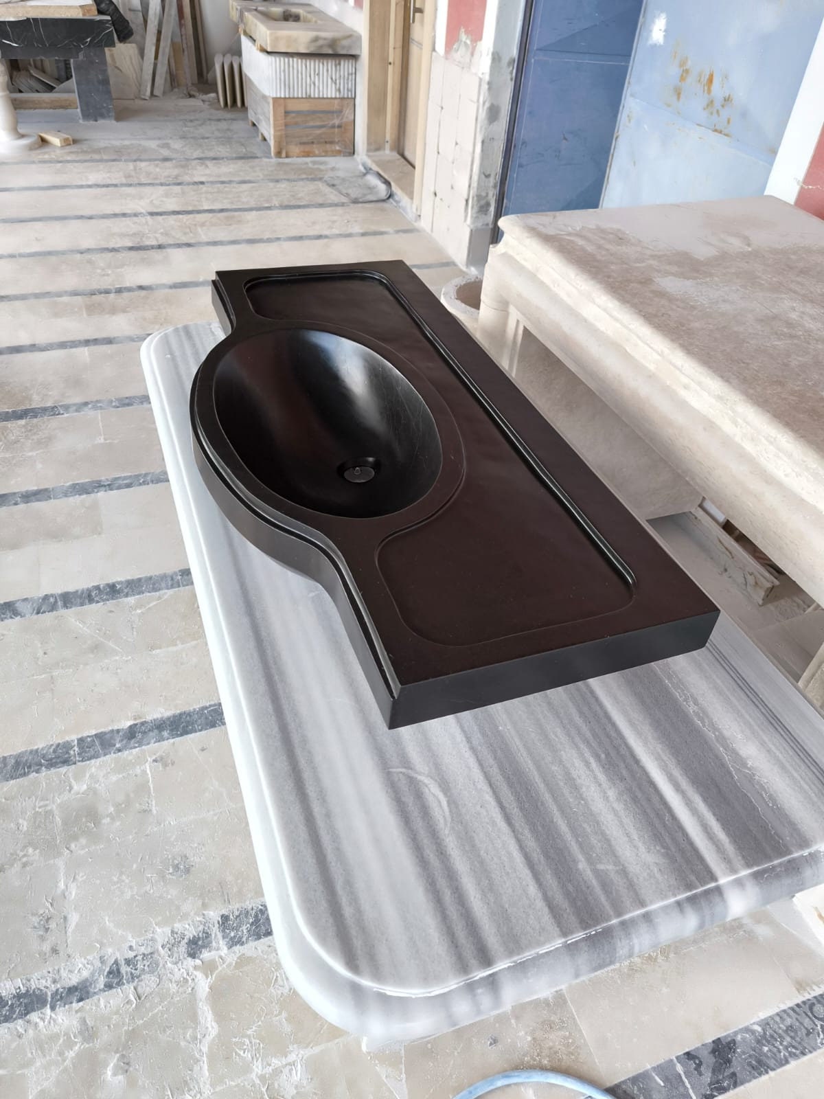 Nero Marquina Marble Sink