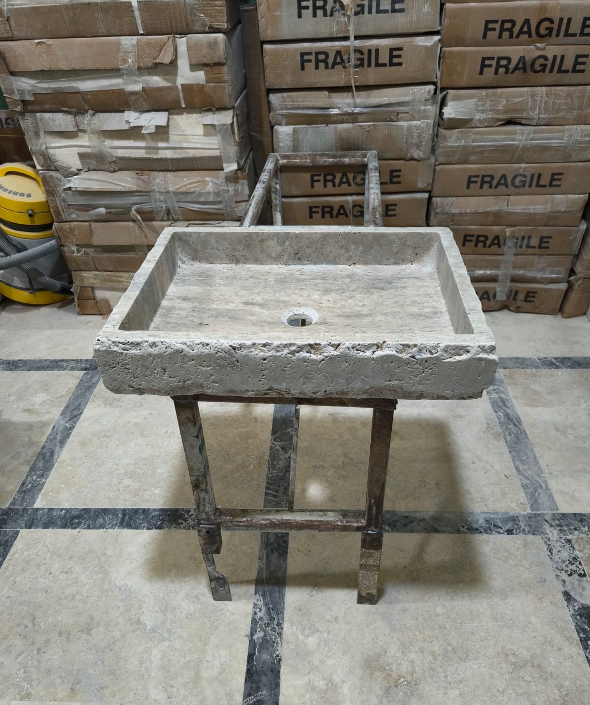 Silver Travertine Rectangular Sink