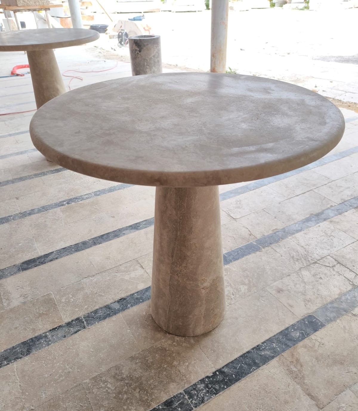 Travertine Plinth Table