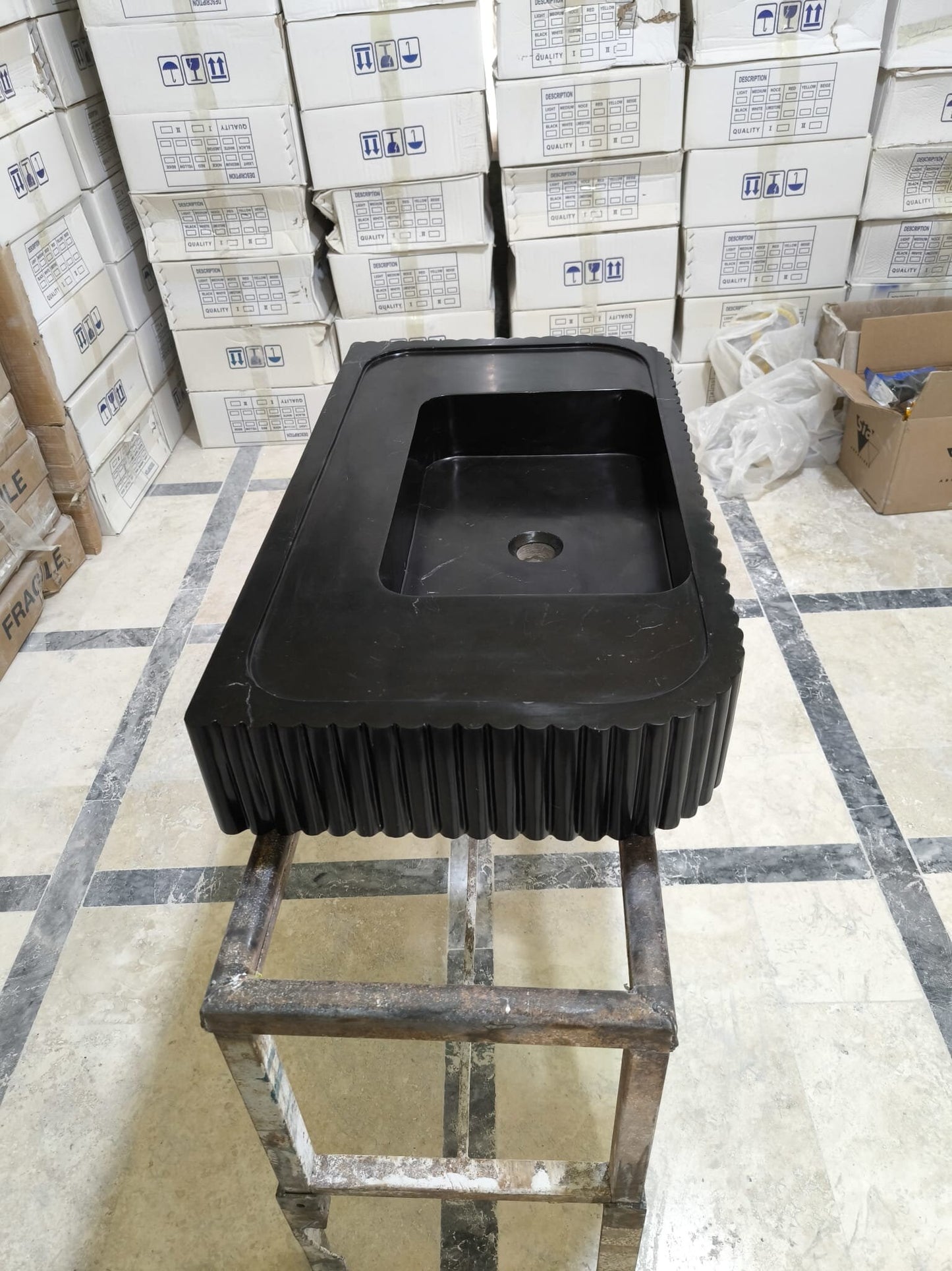 Nero Marquina Marble Sink