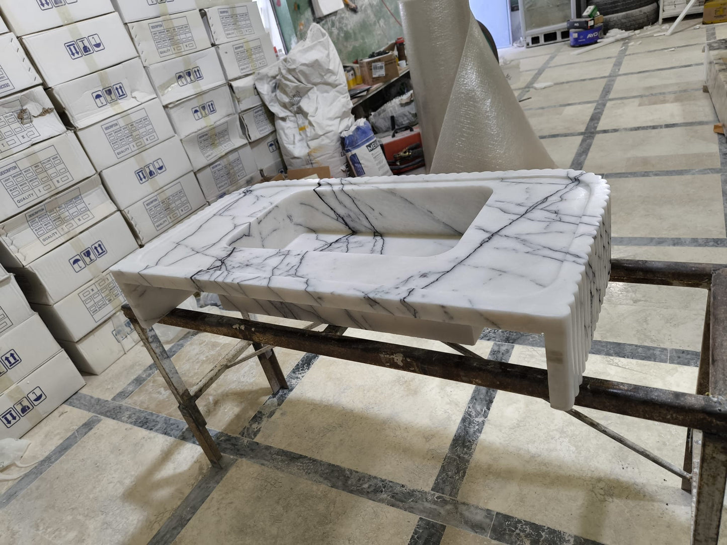 Lilac Marble Fluted Sink