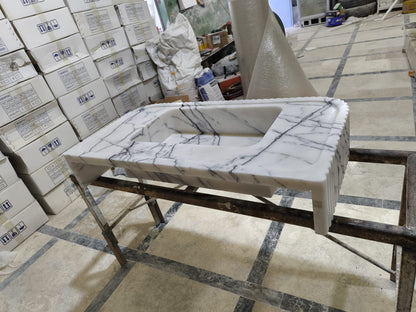 Lilac Marble Fluted Sink
