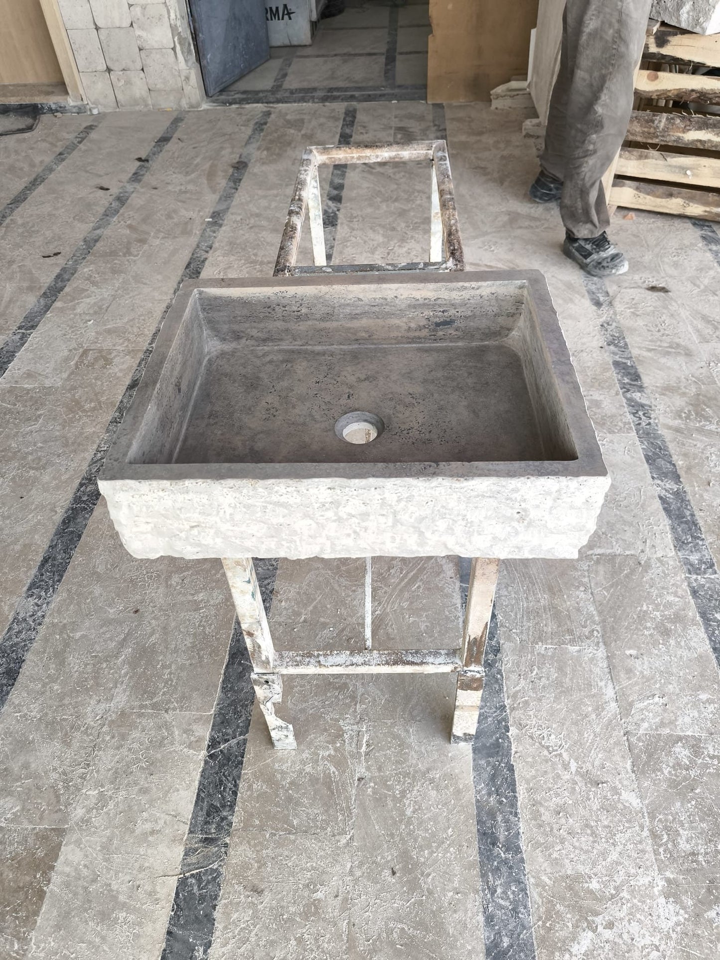 Silver Travertine Sink