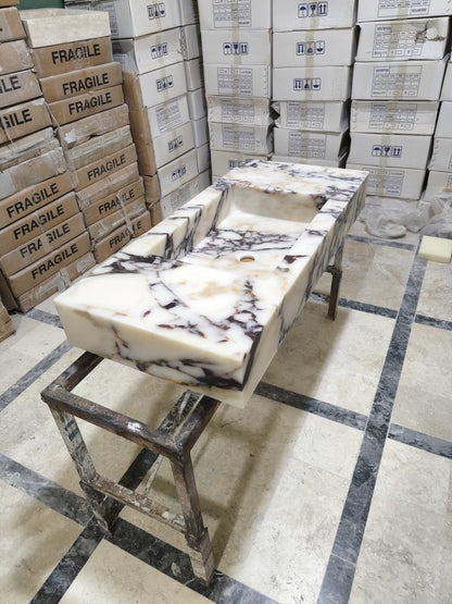 Calacatta Viola Marble Wall-Mounted Sink