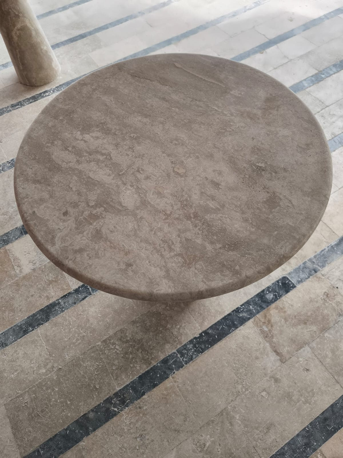 Travertine Plinth Table