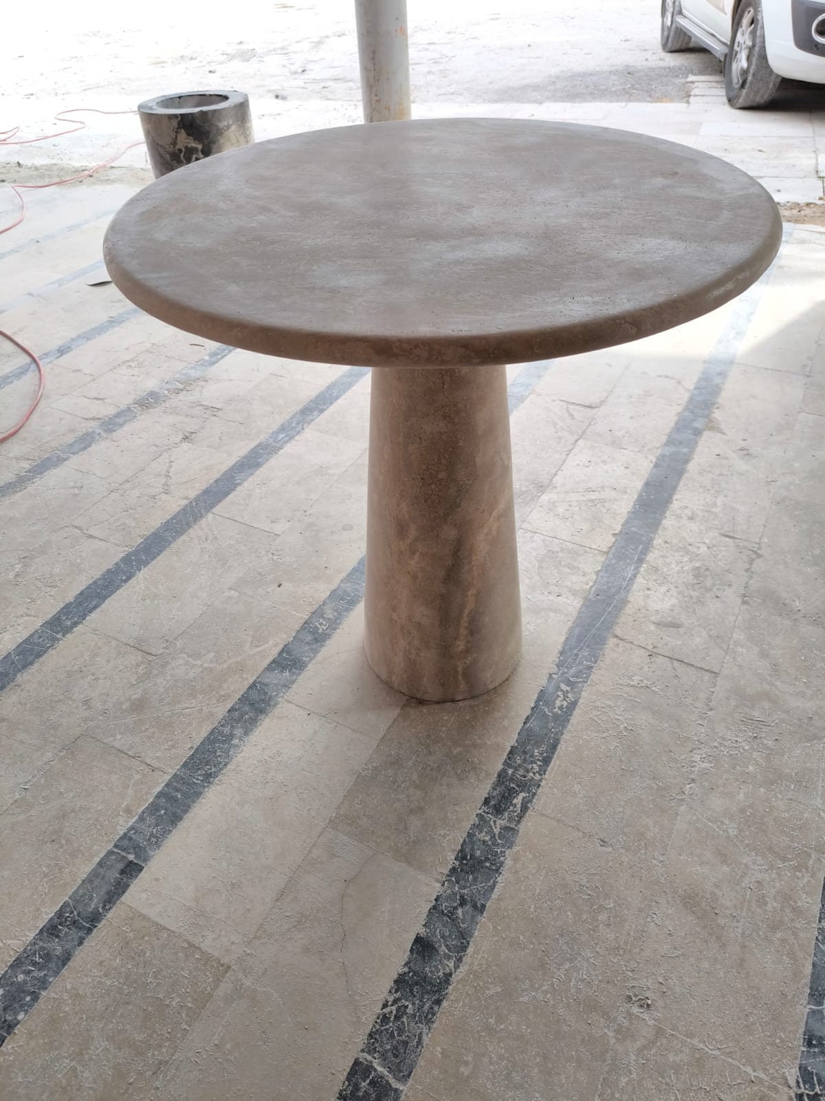 Travertine Plinth Table