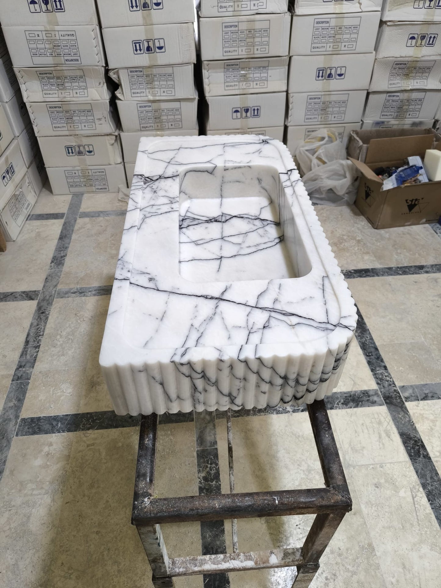 Lilac Marble Fluted Sink