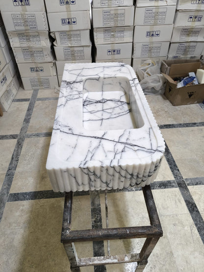 Lilac Marble Fluted Sink