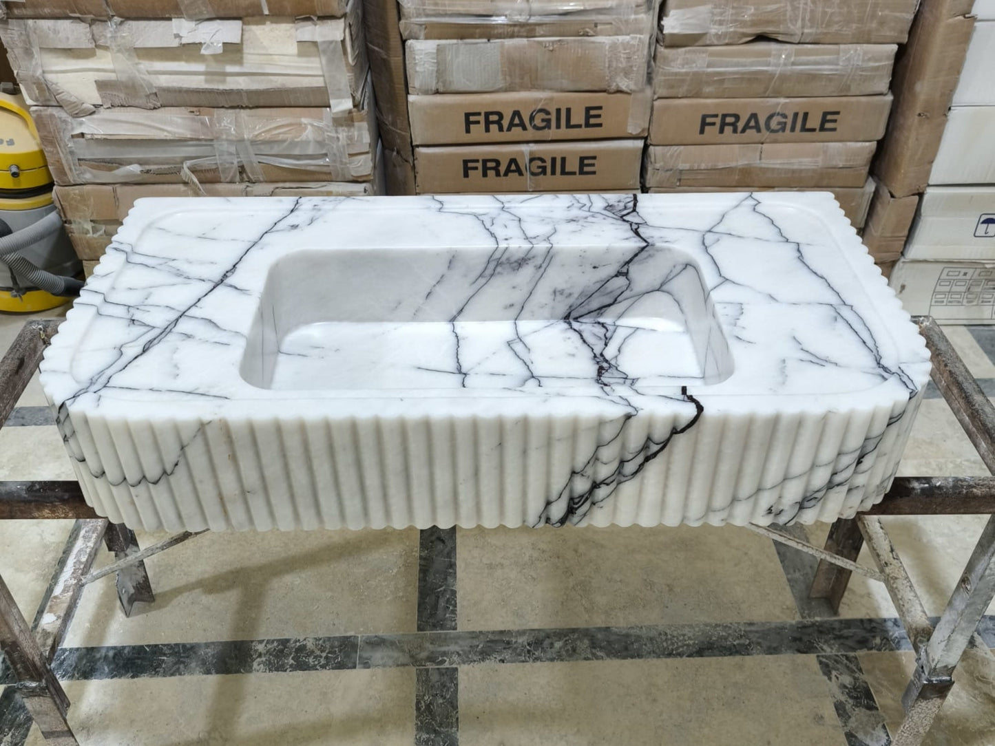 Lilac Marble Fluted Sink