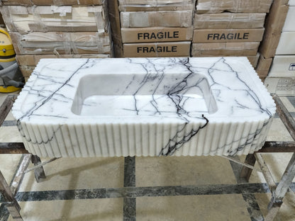 Lilac Marble Fluted Sink