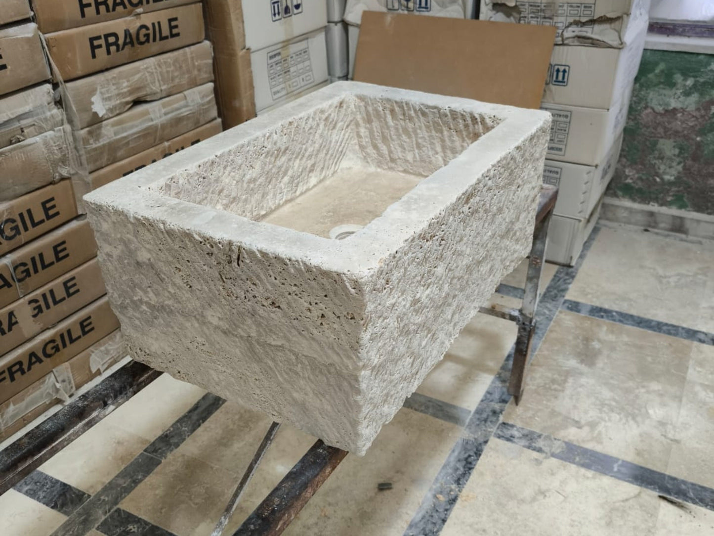 Rustic Travertine Marble Sink