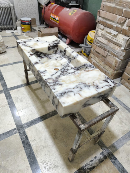 Calacatta Viola Marble Wall-Mounted Sink