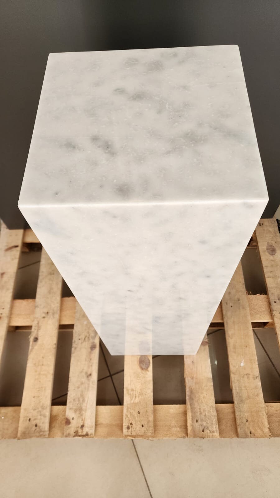 White Carrara Marble Side Table