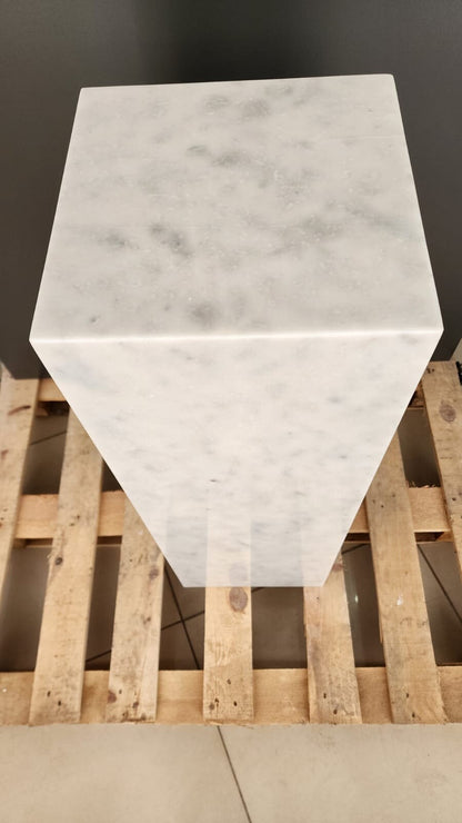 White Carrara Marble Side Table