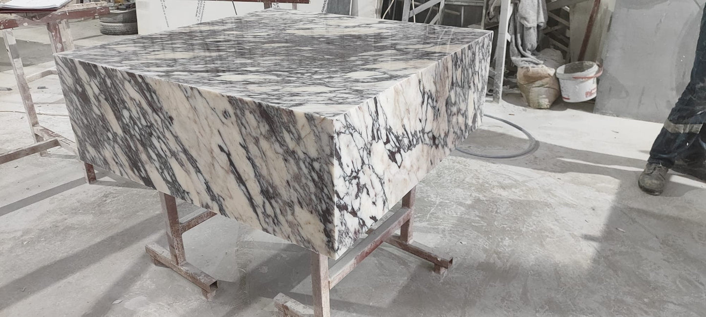 Calacatta Viola Marble Plinth Coffee Table