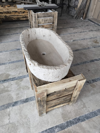 Travertine Sink – Handcrafted Natural Stone Basin