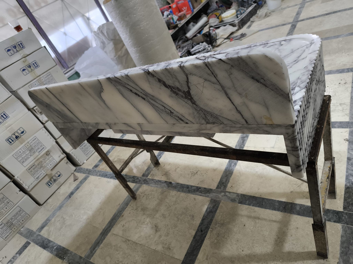 Lilac Marble Sink with Backsplash