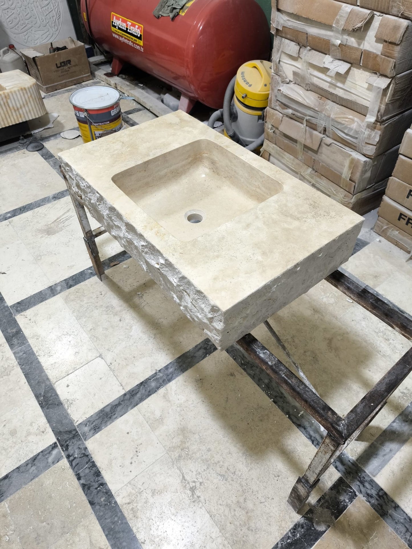 Custom Handmade Travertine Sink