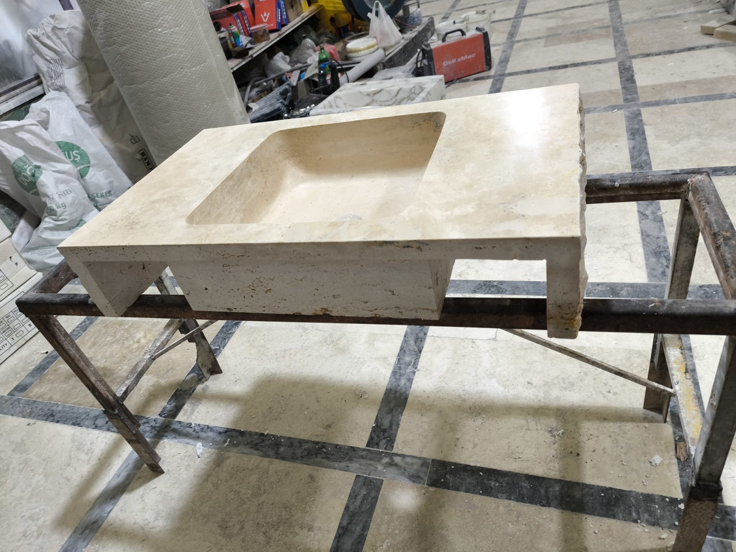 Custom Handmade Travertine Sink