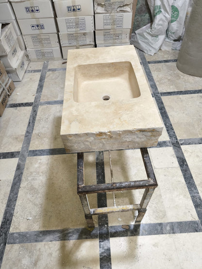 Custom Handmade Travertine Sink