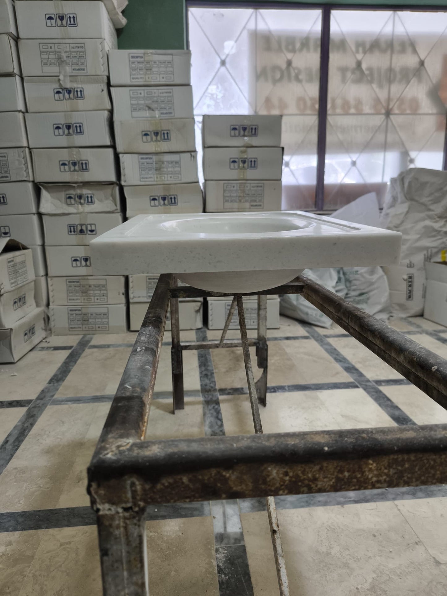 Carrara White Marble Sink