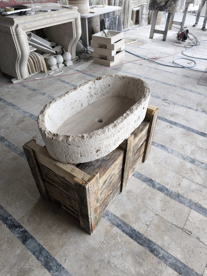 Travertine Sink – Handcrafted Natural Stone Basin