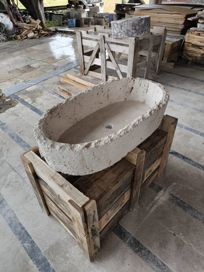 Travertine Sink – Handcrafted Natural Stone Basin