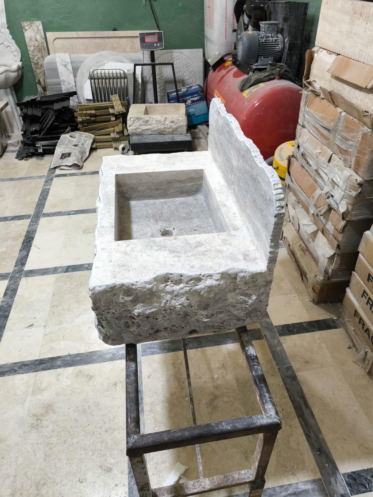 Travertine Sink-Optional Backsplash