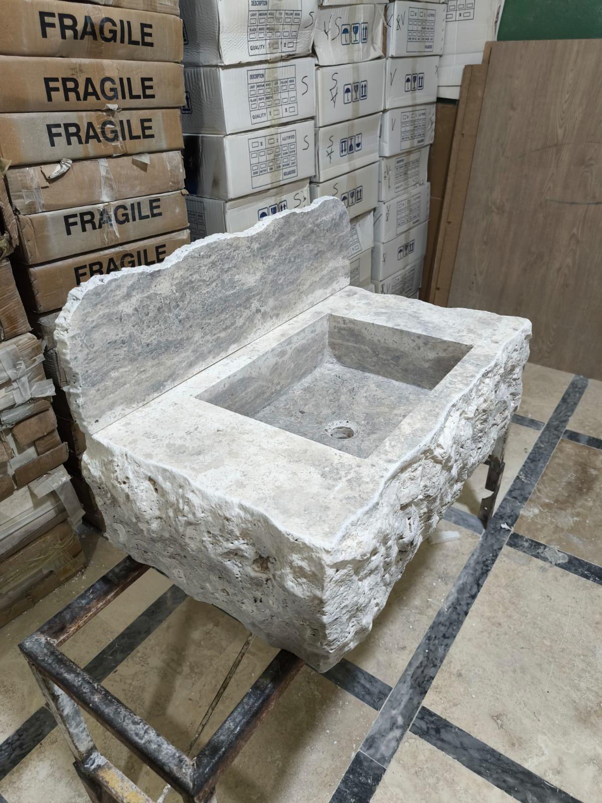 Travertine Sink-Optional Backsplash