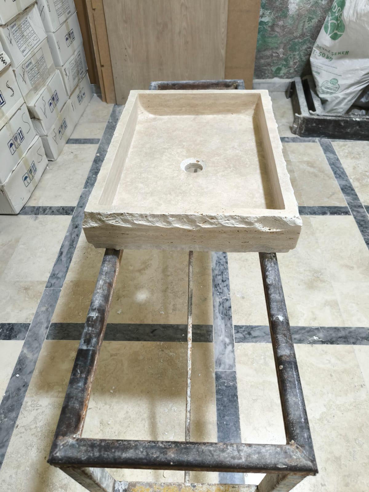 Custom Travertine Marble Sink