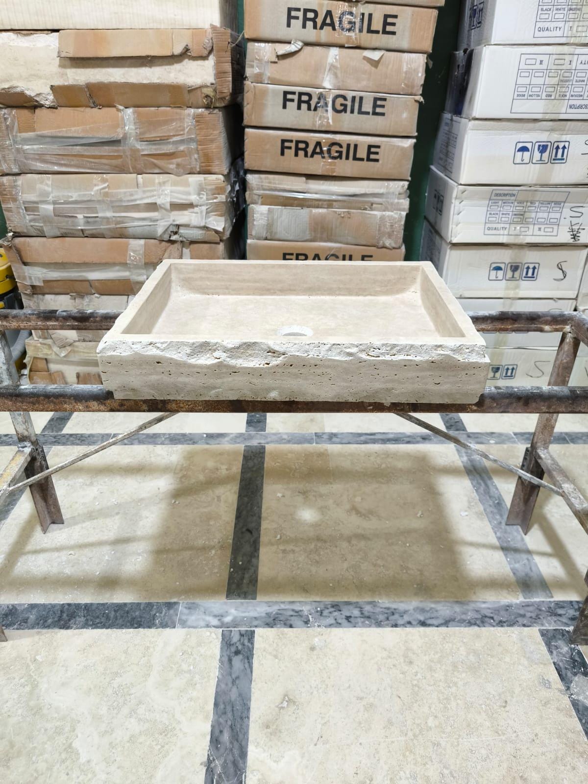 Custom Travertine Marble Sink