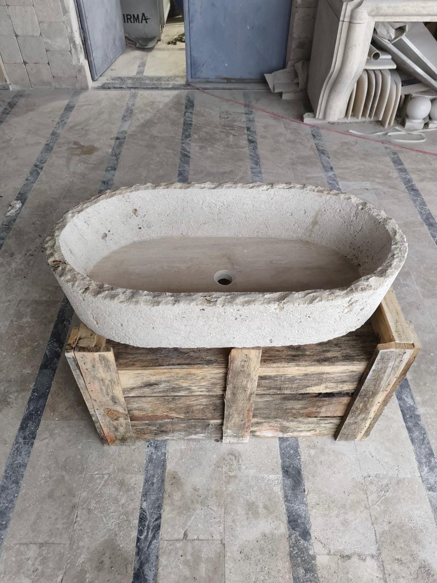 Travertine Sink – Handcrafted Natural Stone Basin