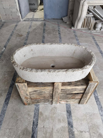 Travertine Sink – Handcrafted Natural Stone Basin