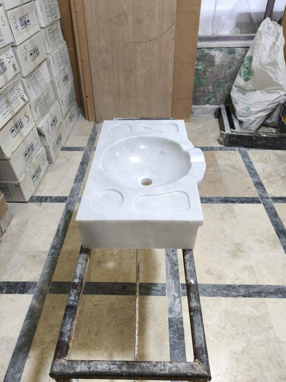 White Carrara Marble Sink