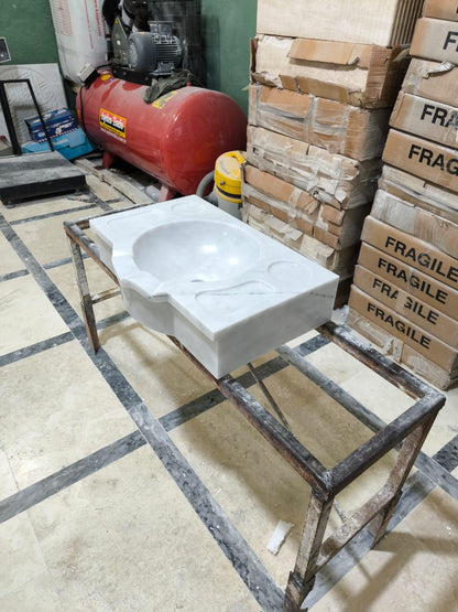 White Carrara Marble Sink