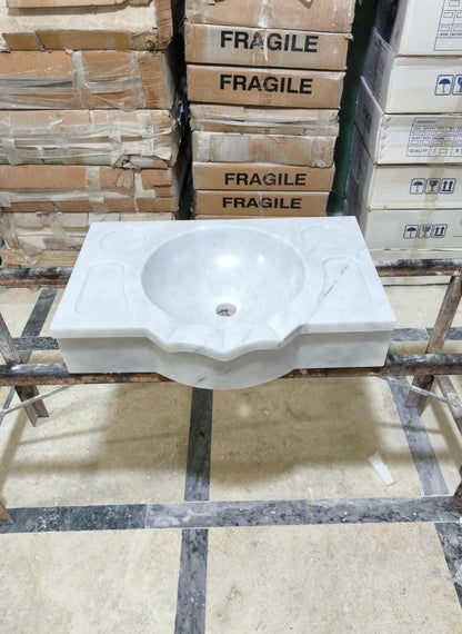 White Carrara Marble Sink